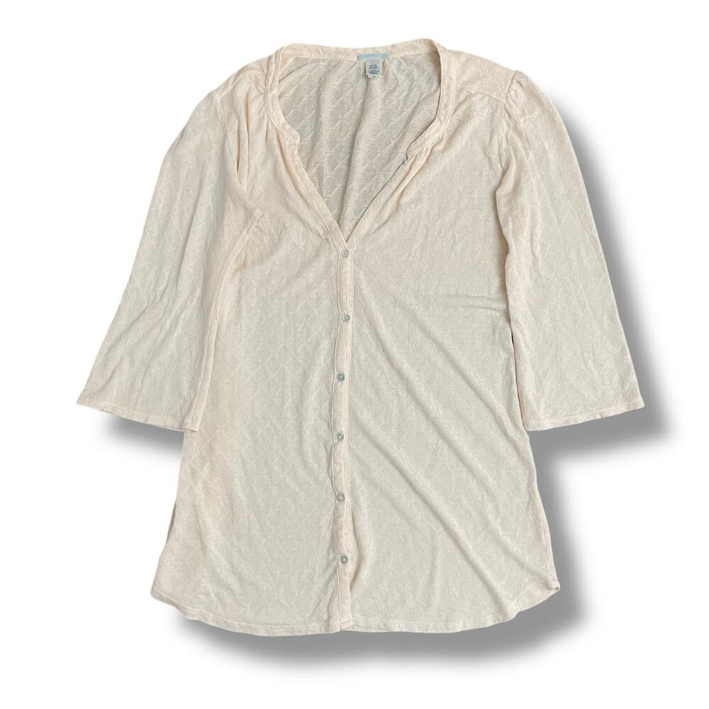 Eberjey Blush Pink Modal Button Front Sleep Shirt Tunic M Soft Lounge